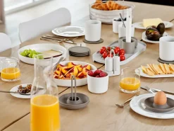 Singles coaster 6-pack with holder, Taupe