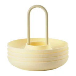 Singles egg cup 4-pack with holder, Limestone