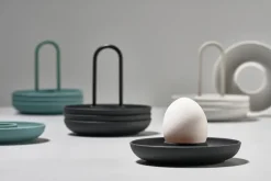 Singles egg cup 4-pack with holder, Warm Grey