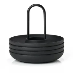 Singles egg cup 4-pack with holder, Black