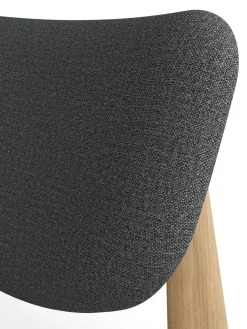 Slab lounge chair upholstered seat, Natural brushed oak-Hallingdal 0130 mid grey