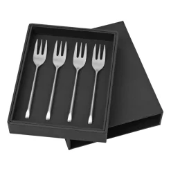 Sletten cake fork 4-pack, Full satin forged