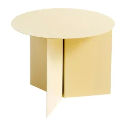 Slit coffee table Ø45 cm, Light yellow