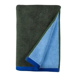 Soft bath towel 70x133 cm, Dark olive-light blue