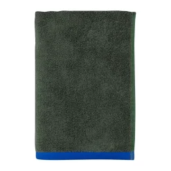 Soft bath towel 70x133 cm, Dark olive-light blue