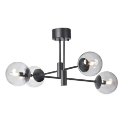 Solar ceiling lamp black 73 cm, Smokey grey