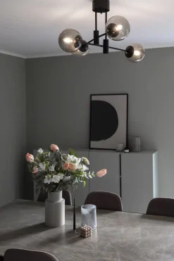 Solar ceiling lamp black 73 cm, Smokey grey