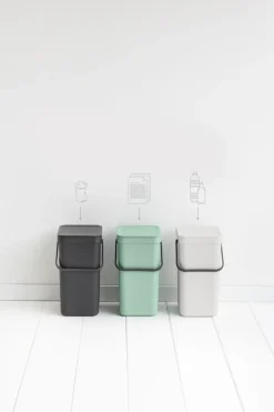 Sort & Go waste bin 12 l., Jade green