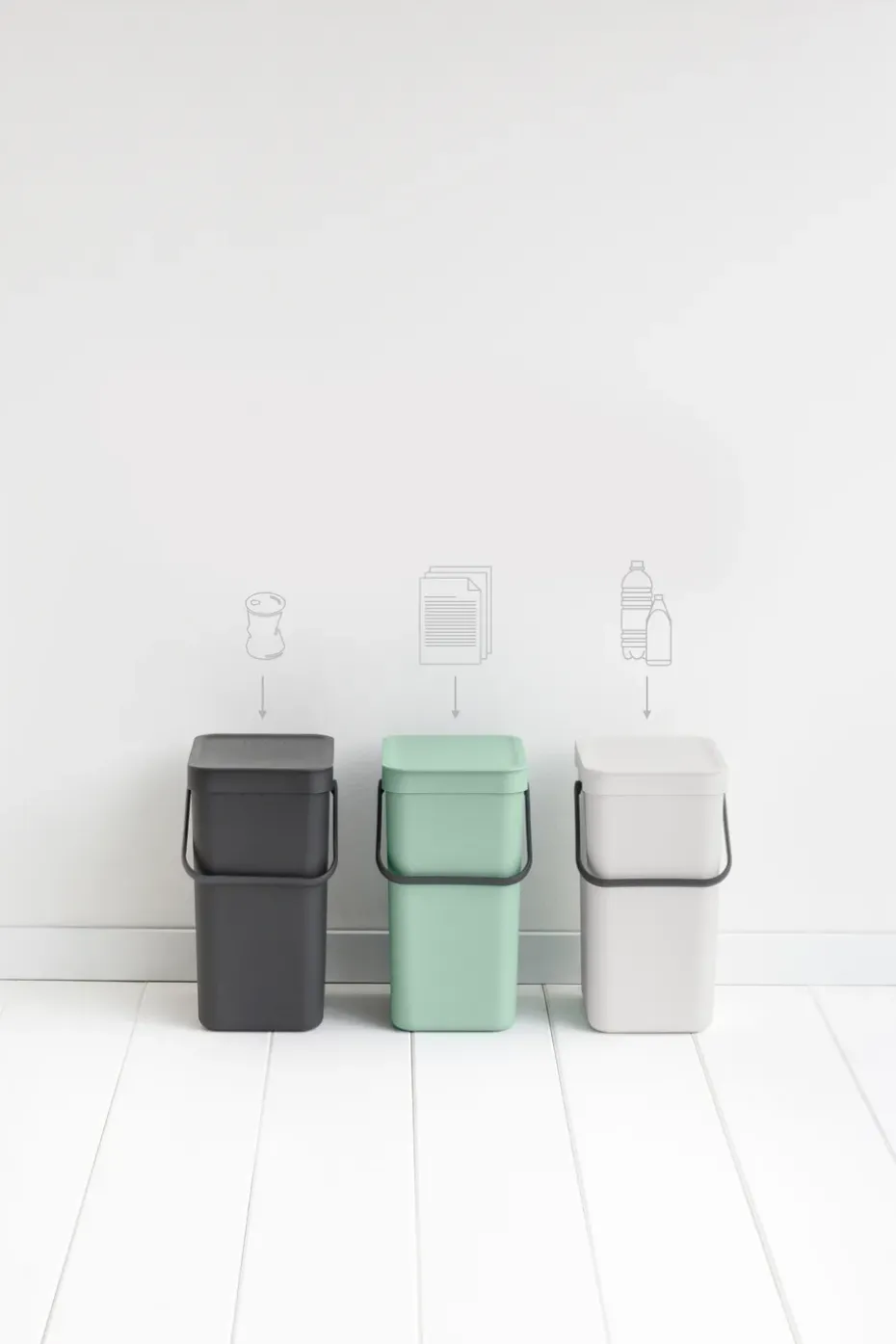 Sort & Go waste bin 12 l., Jade green