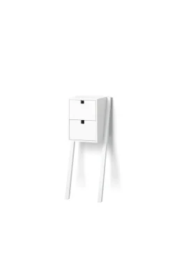 Square bed- and hall way shelf, White