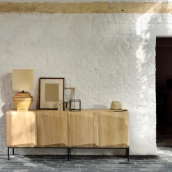 Stairs sideboard 4 doors, Oak 200x80x46 cm