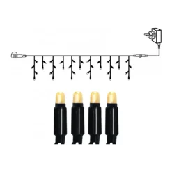 Start System 24 icicle lights string 300x40 cm, Black