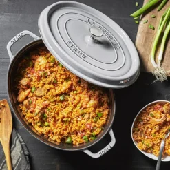 Staub oval casserole dish 4.2 l, grey