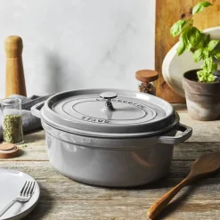Staub oval casserole dish 4.2 l, grey