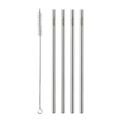Stelton reusable straws 4-pack, Steel