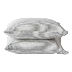 Stonewashed linen pillowcase 50x60 cm 2-pack, Grey-white