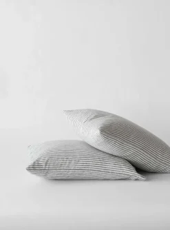 Stonewashed linen pillowcase 50x60 cm 2-pack, Grey-white