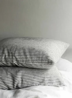 Stonewashed linen pillowcase 50x60 cm 2-pack, Grey-white