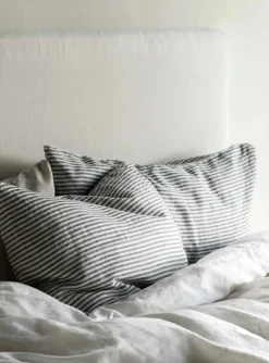 Stonewashed linen pillowcase 50x60 cm 2-pack, Grey-white