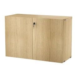String cabinet with lock, Oak