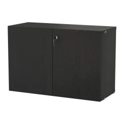 String cabinet with lock, Black stained ash