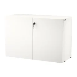 String cabinet with lock, White