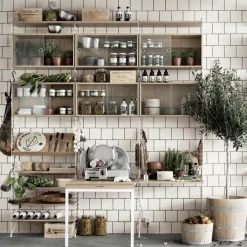 String display cabinet, Ash black stain, 78x30 cm