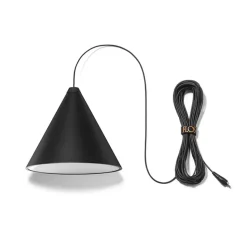 String Light Cone pendant, Black, 12m cable