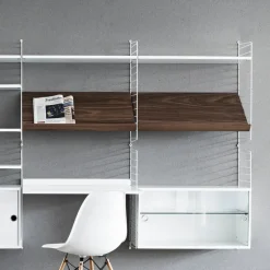 String magazine shelf wood, Ash veneer, 78x30 cm