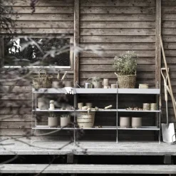 String Outdoor shelf, Galvanized-58x30 cm-high edge