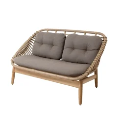 String 2-seater sofa teak legs, Cane-Line Airtouch taupe