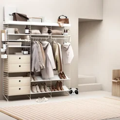 String shelf metal, Beige, 58x30 cm, high edge
