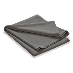 Stripe bedspread stonewashed cotton 180x260, Dark grey