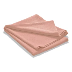Stripe bedspread stonewashed cotton 260x260, Dusty rose