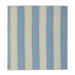 Striped quilted blanket 130x140 cm, Blue-clay