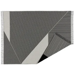 Stripes cotton throw, black