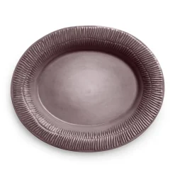Stripes platter 30x35 cm, plum