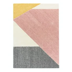 Stripes wool rug pink, 170x240 cm