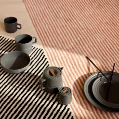 Stripes wool rug pink, 170x240 cm