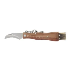 Stuti mushroom knife brown wooden handle with brush 13x2 cm, Stainless steel