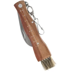 Stuti mushroom knife brown wooden handle with brush 13x2 cm, Stainless steel