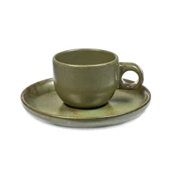 Surface espresso cup with saucer 10 cl, camogreen