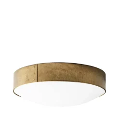Svep ceiling light, Raw brass, ø55cm, opal acrylic