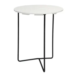 Table 6B table, White oiled oak-black, Ø60 cm