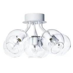 Tage ceiling lamp, white-clear glass