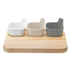 TAPAS serving set, White-beige-grey