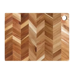 Tapas/pizza cutting board fish bone pattern 35x48 cm, Acacia tree