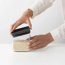 TASTY+ square storage jar 0.7 L, Dark grey