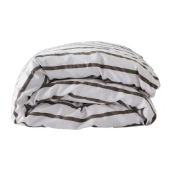 Tell Me More striped duvet cover cotton, Taupe, 150x200 cm