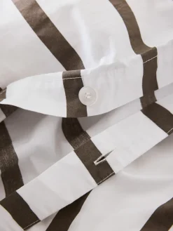 Tell Me More striped duvet cover cotton, Taupe, 150x200 cm